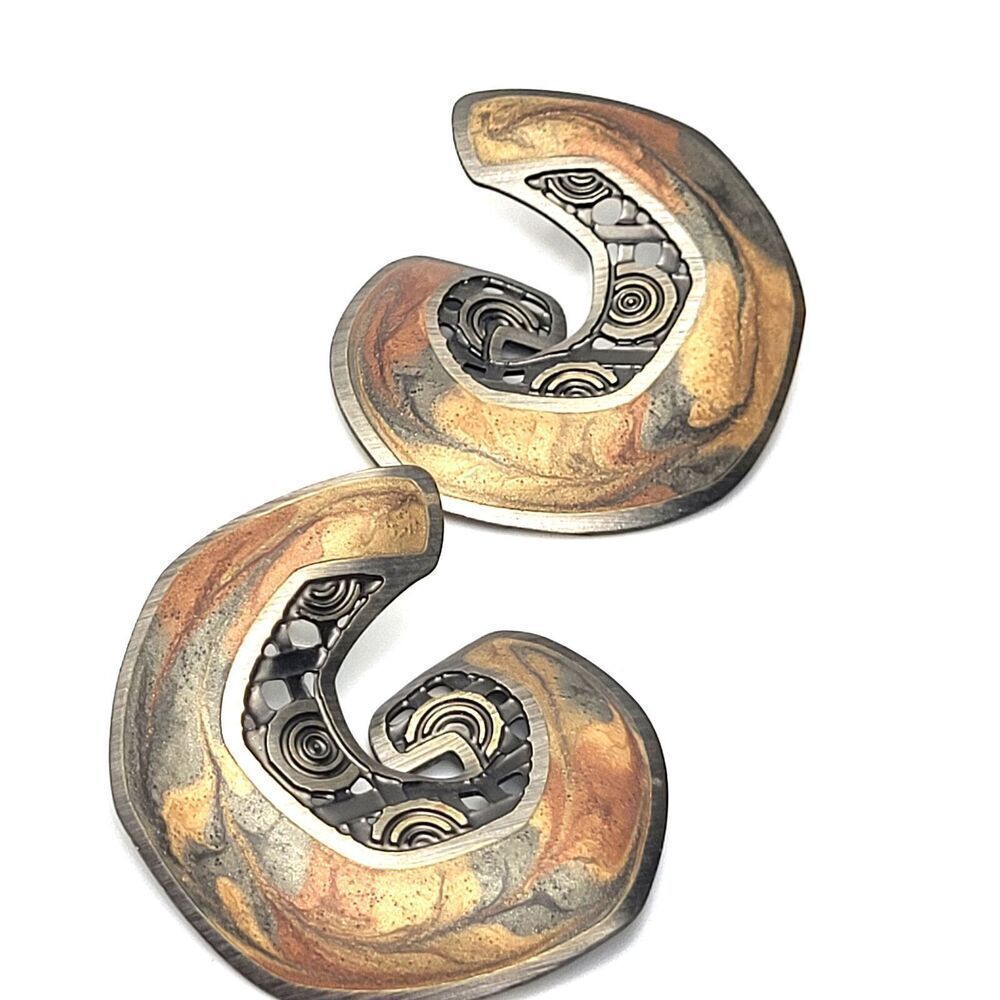 Berebi Loop Earrings Enamel Earrings 1.5in